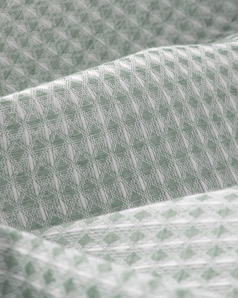 Modern Grid Çift Kişilik Pike 180x220 cm Yeşil