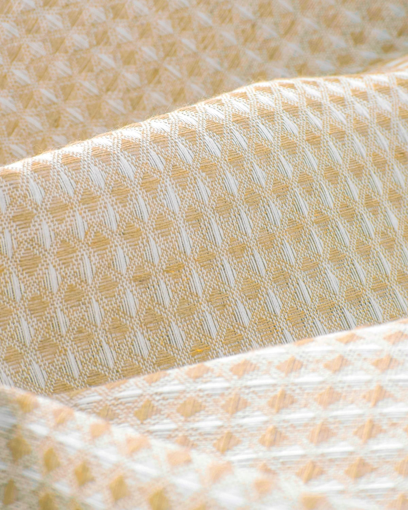 Modern Grid Çift Kişilik Pike 180x220 cm Sarı