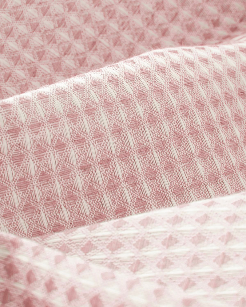 Modern Grid Çift Kişilik Pike 180x220 cm Pembe