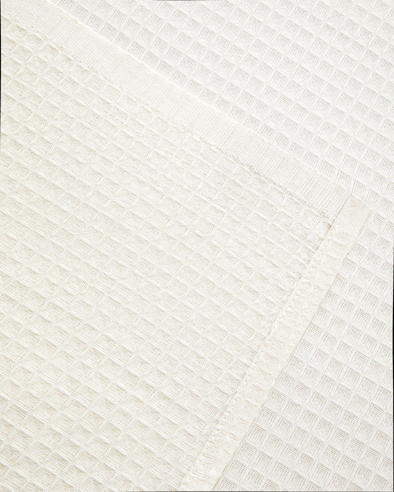 Modern Grid Çift Kişilik Pike 180x220 cm Ekru