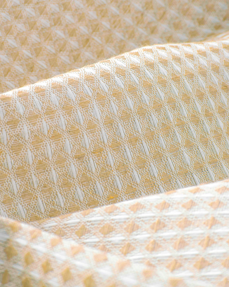 Modern Grid Tek Kişilik Pike 150x220 cm Sarı