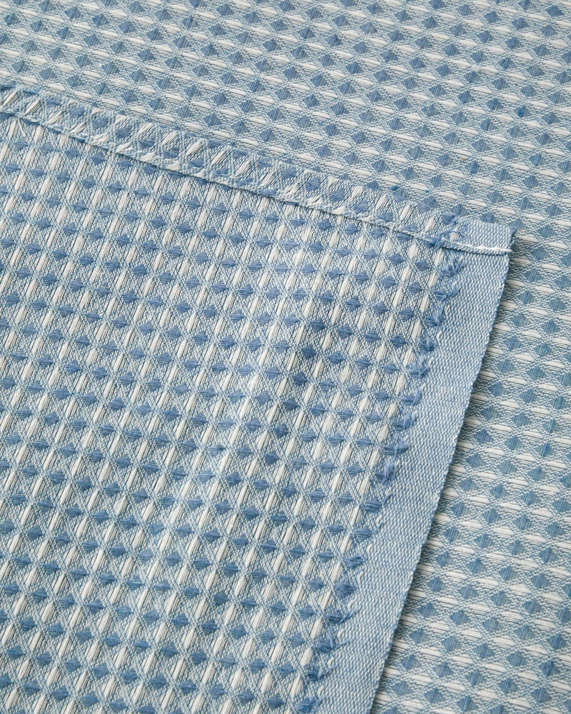 Modern Grid Tek Kişilik Pike 150x220 cm Mavi