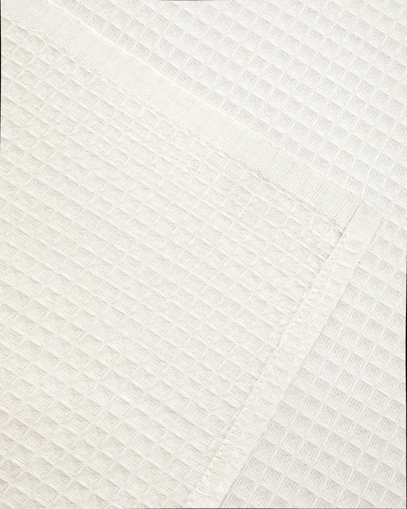 Modern Grid Tek Kişilik Pike 150x220 cm Ekru