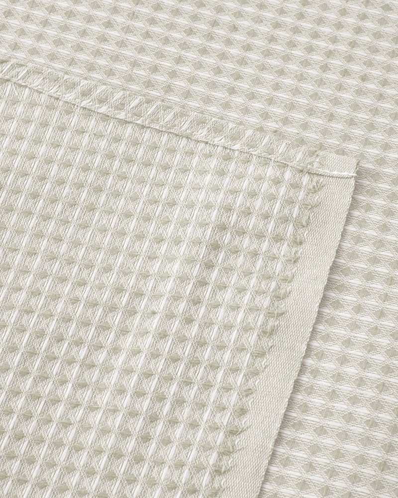 Modern Grid Tek Kişilik Pike 150x220 cm Ekru