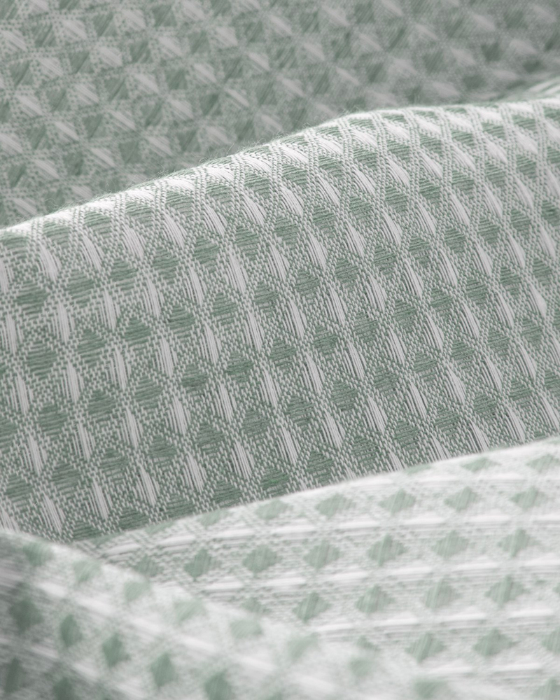 Modern Grid Tek Kişilik Pike 150x220 cm Yeşil