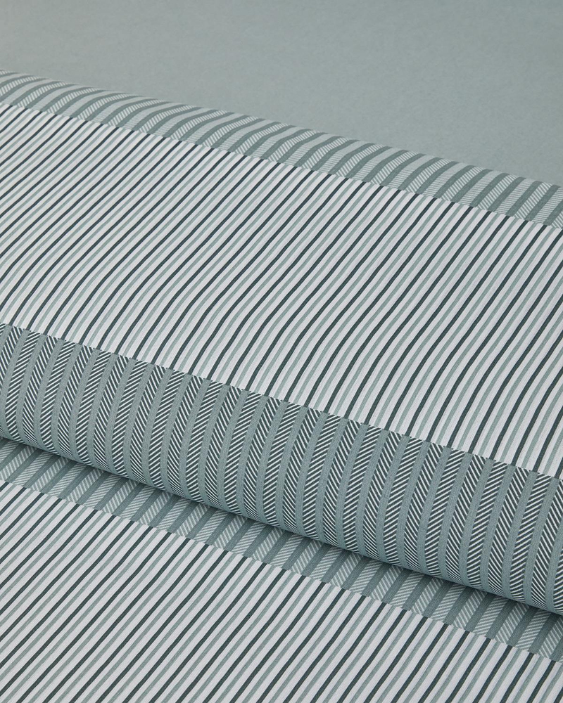 Modern Strip Kolay Ütülenir Çift Kişilik Nevresim Takımı 200x220 cm Yeşil