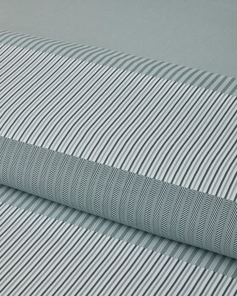 Modern Strip Kolay Ütülenir Çift Kişilik Nevresim Takımı 200x220 cm Yeşil