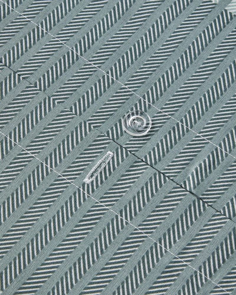 Modern Strip Kolay Ütülenir Çift Kişilik Nevresim Takımı 200x220 cm Yeşil