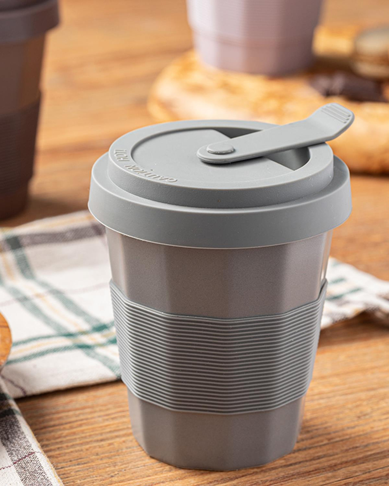 Molto New Bone China Silikon Kapaklı Kupa 325 ml Gri
