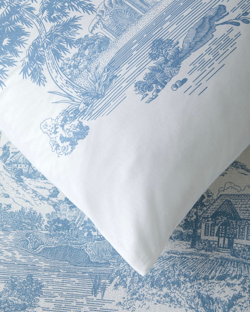 Montego Baskılı Pamuklu Çift Kişilik Pike Takımı 200x220 cm Mavi