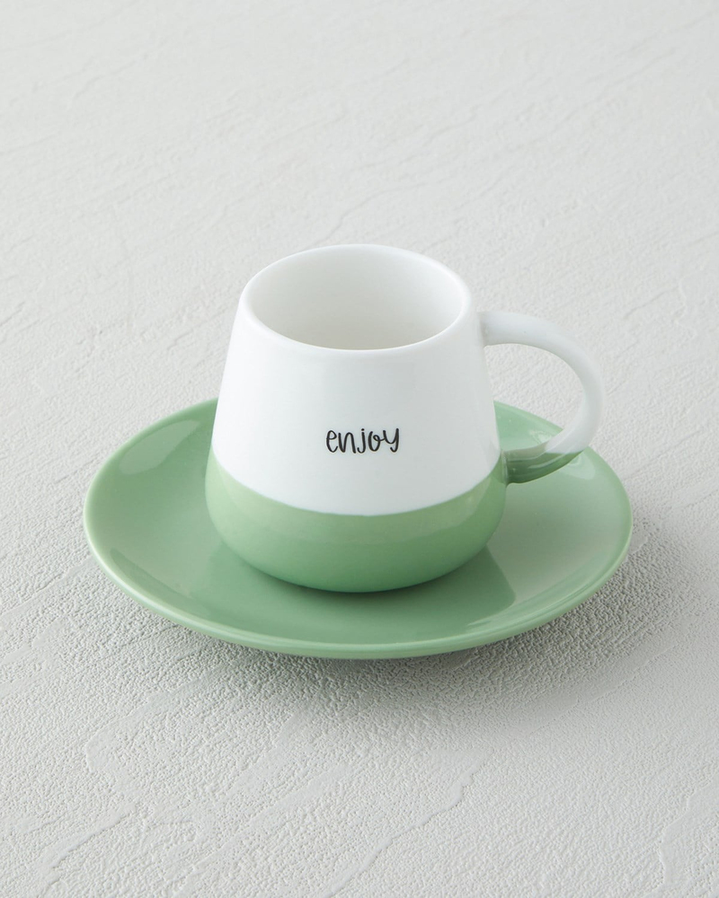 Mood Cups New Bone China 8 Parça 4 Kişilik Kahve Fincan Takımı 90 ml Renkli