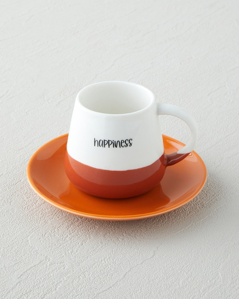 Mood Cups New Bone China 8 Parça 4 Kişilik Kahve Fincan Takımı 90 ml Renkli