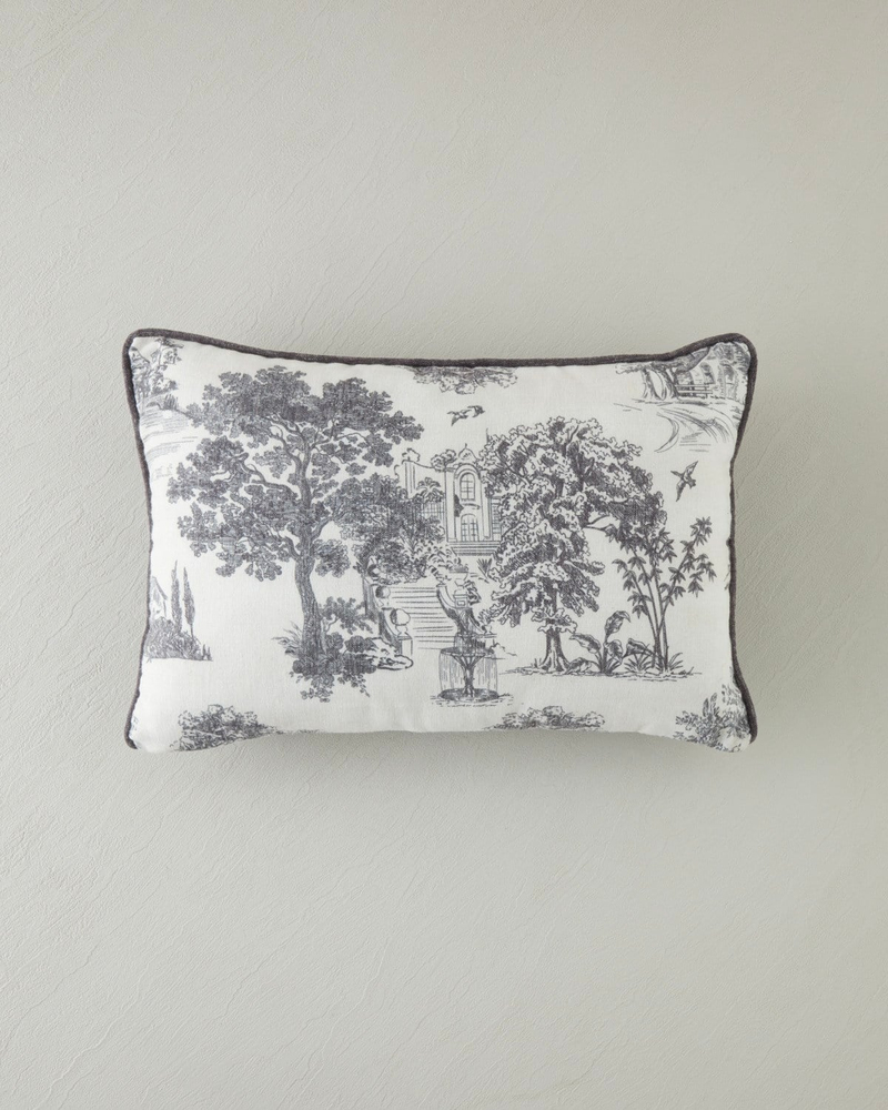 Morava Dolgulu Kırlent 35x50 cm Siyah - Beyaz