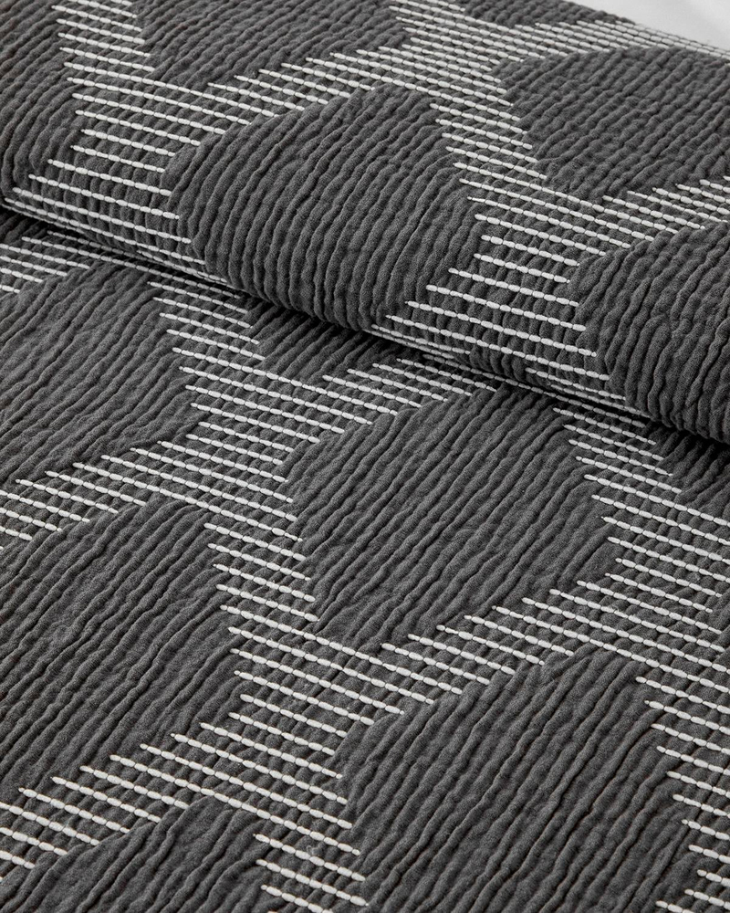 Morgan Pamuk Polyester Çift Kişilik Yatak Örtüsü 210x230 cm Antrasit
