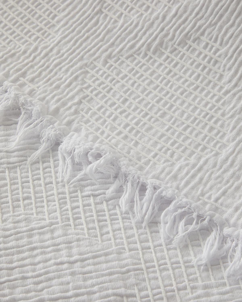 Morgan Pamuk Polyester Çift Kişilik Yatak Örtüsü 210x230 cm Beyaz