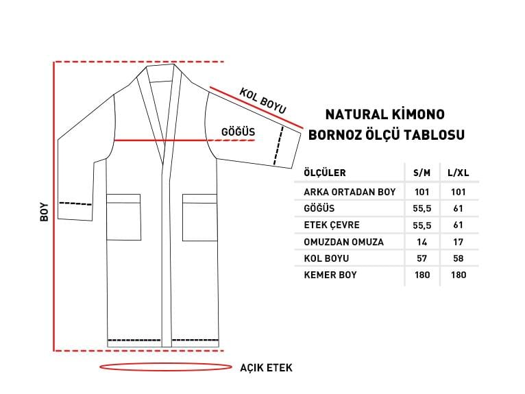 Natural Pamuk Keten Kimono Bornoz Bej