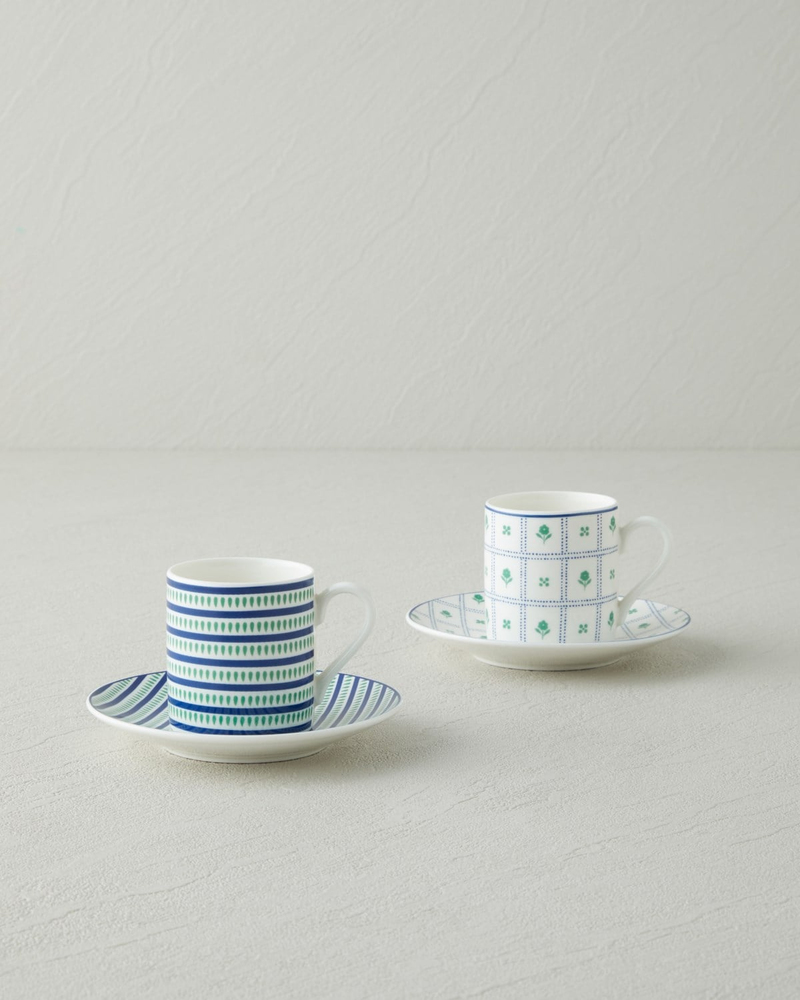 Nautica New Bone China 4 Parça 2 Kişilik Kahve Fincan Takımı 80 ml Mavi