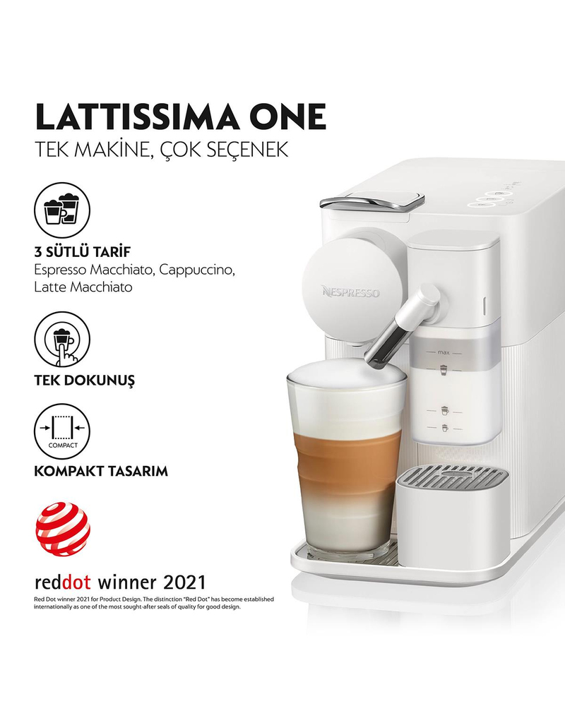 Nespresso F121 Latissima One Süt Çözümlü Espresso Makinesi Beyaz