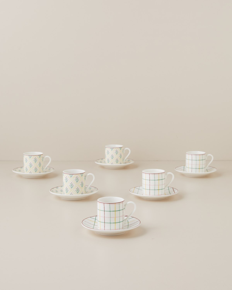 Neva Flora New Bone China 12 Parça 6 Kişilik Kahve Fincan Takımı 80 ml Renkli