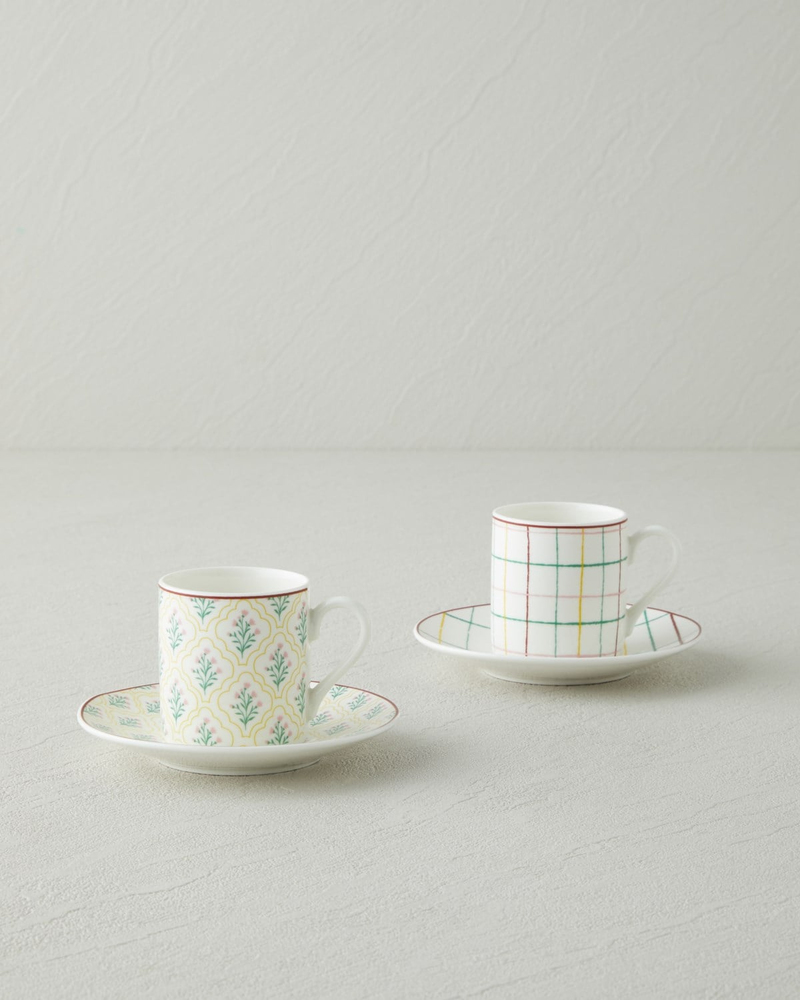 Neva New Bone China 4 Parça 2 Kişilik Kahve Fincan Takımı 80 ml Renkli