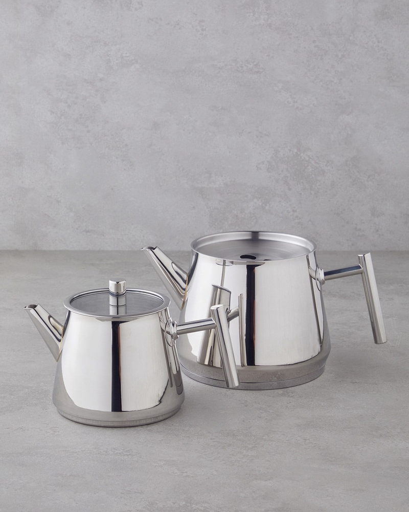 New Aden Çelik Çaydanlık 1,25 L - 2,50 L Silver
