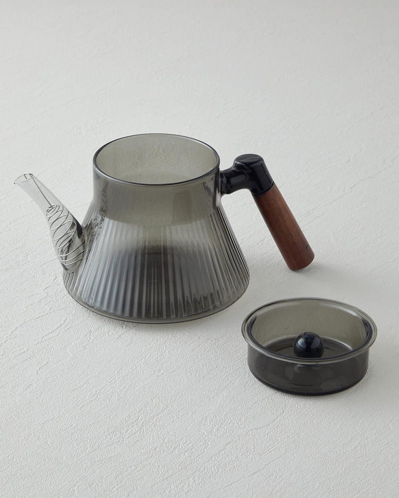 Nora Borosilikat Cam Demlik 550 ml Gri