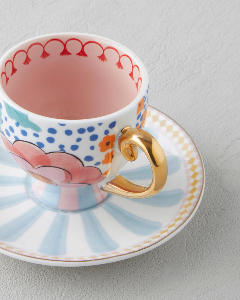 Nostalgic Cherry New Bone China 4 Parça 2 Kişilik Kahve Fincan Takımı 100 ml Renkli
