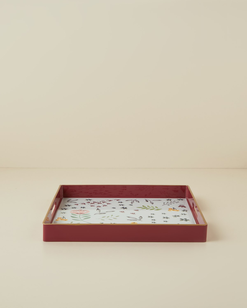 Nostalgic Country PP Tepsi 35,5x35,5 Cm Bordo