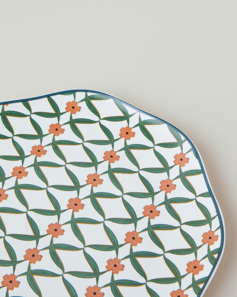 Nostalgic Petals New Bone Pasta Tabağı 20 cm Yeşil-Sarı