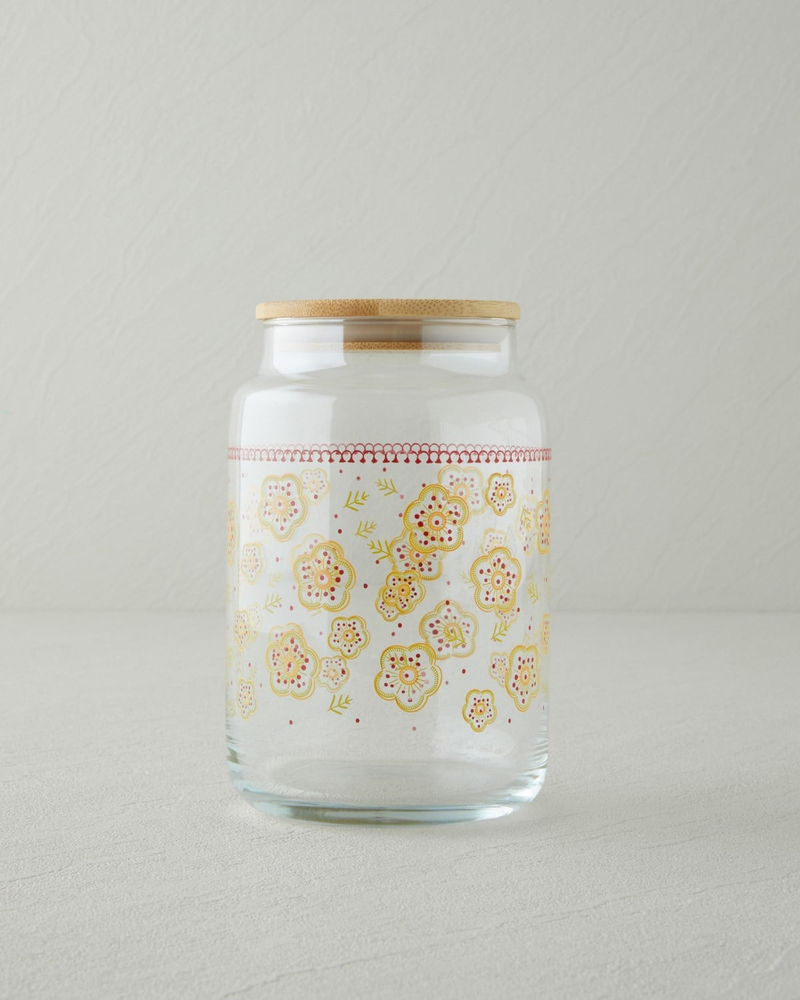 Nostalgic Serenity Cam Kavanoz 500 ml Kırmızı-Sarı