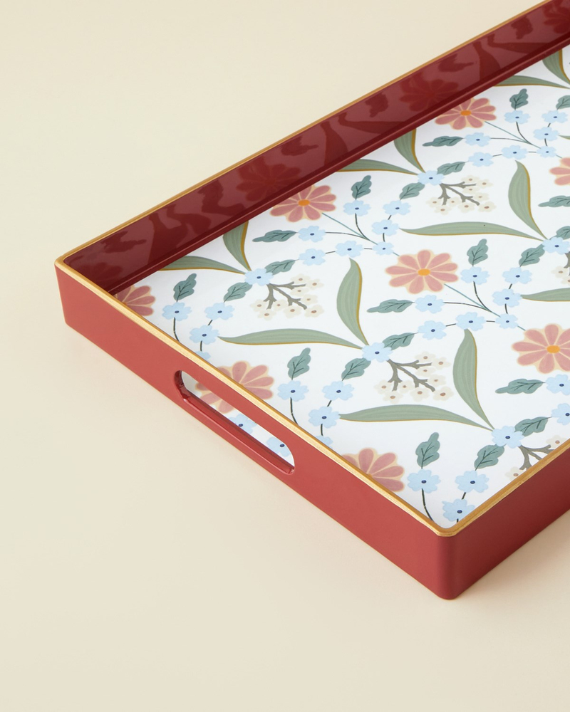 Nostalgic Whispers PP Tepsi 40x26 cm Bordo