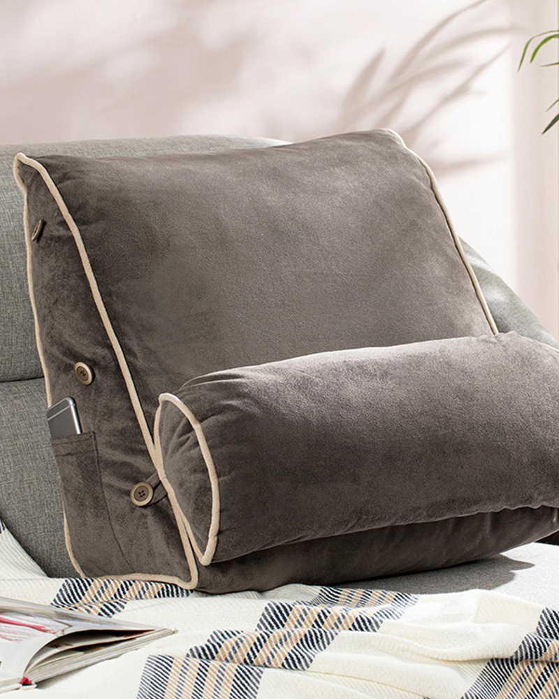 Novelda Kadife Yaslanma Minderi 50x25x50 cm Antrasit
