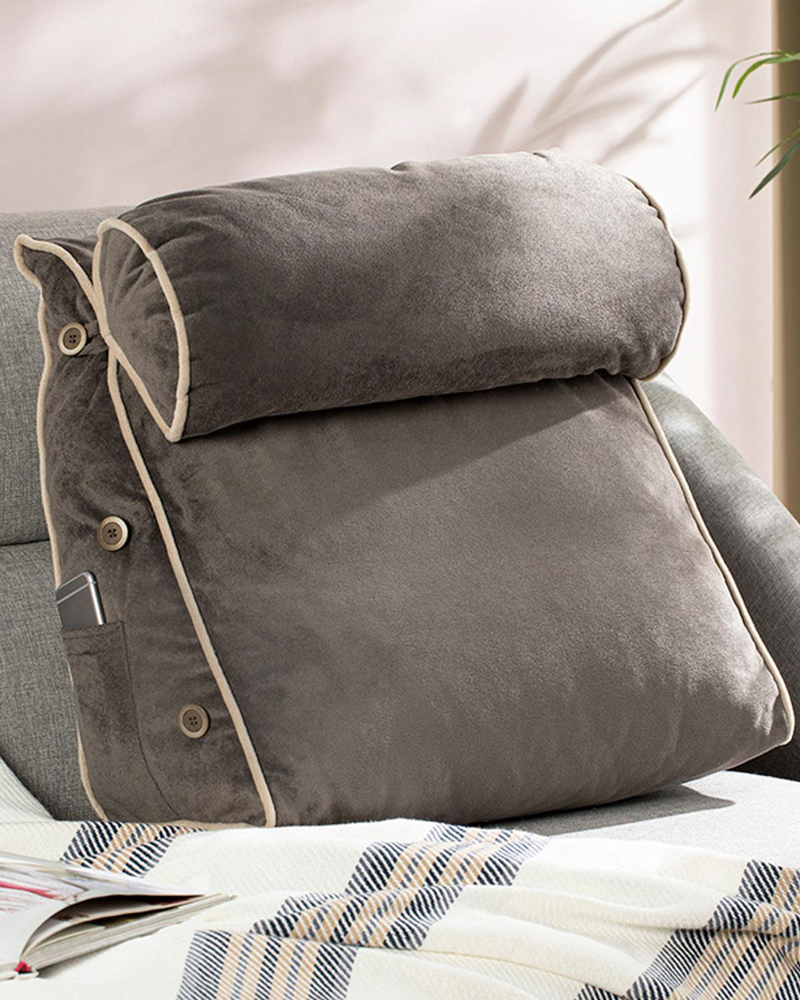 Novelda Kadife Yaslanma Minderi 50x25x50 cm Antrasit