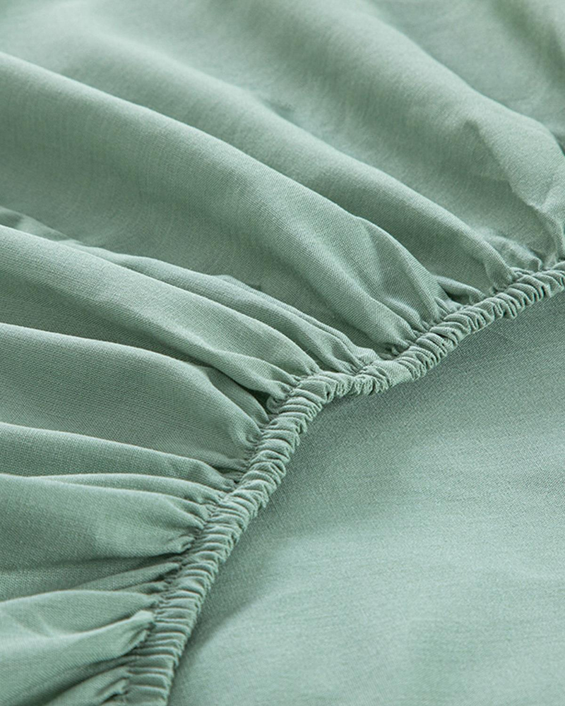 Novella Premium Soft Cotton Çift Kişilik Lastikli Çarşaf Takımı Seledon