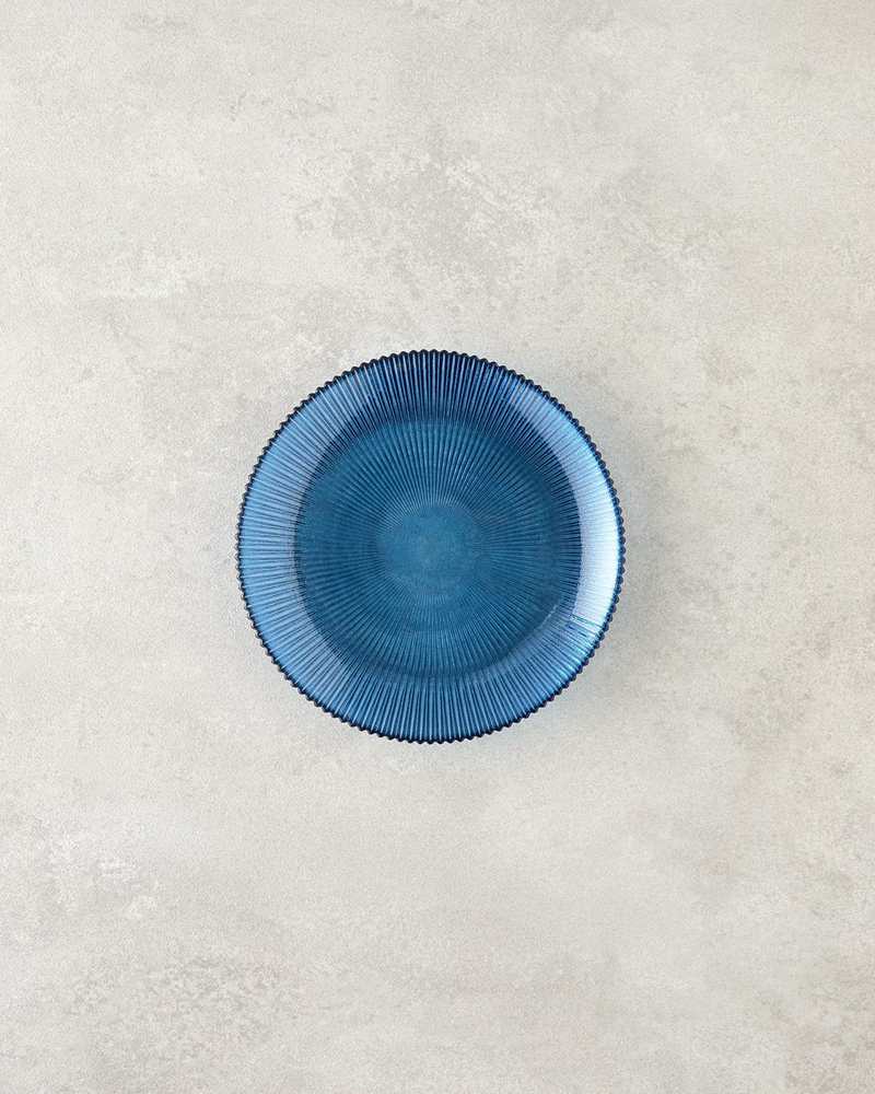 Olith Cam Pasta Tabağı 16 cm Mavi
