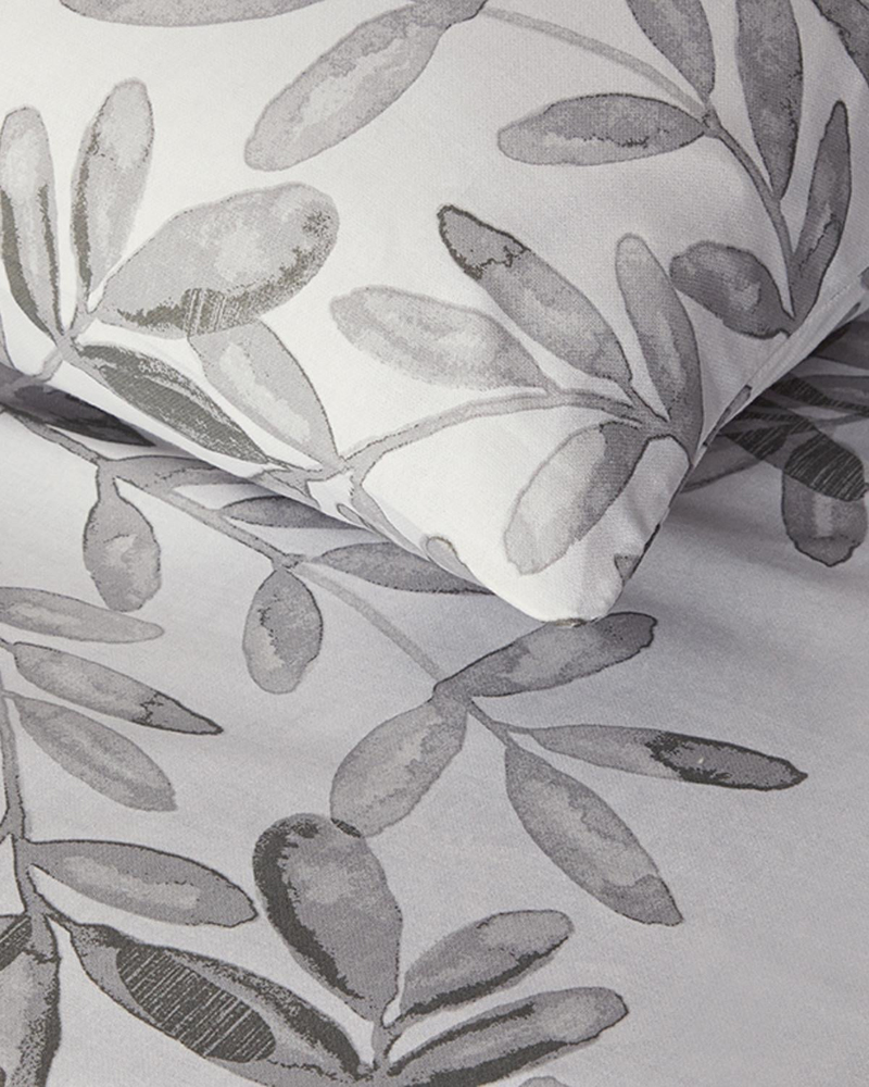 Olive Twig Krep Çift Kişilik Nevresim Takımı Zeytin Yeşili