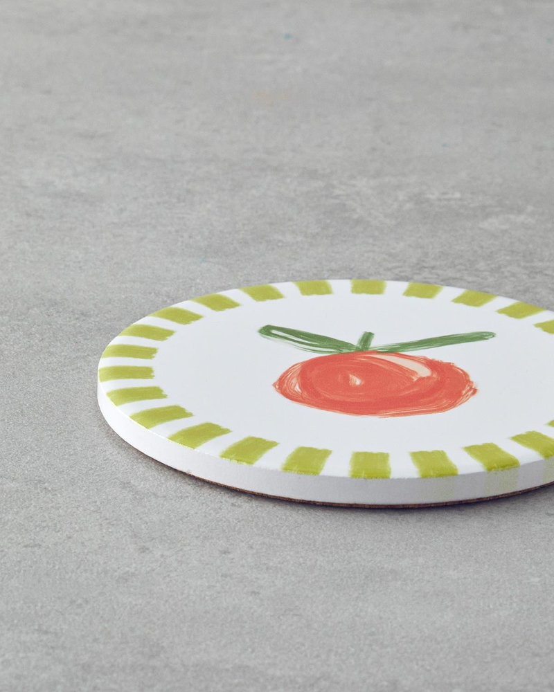 Orange Seramik Bardak Altlığı 11 cm Yeşil