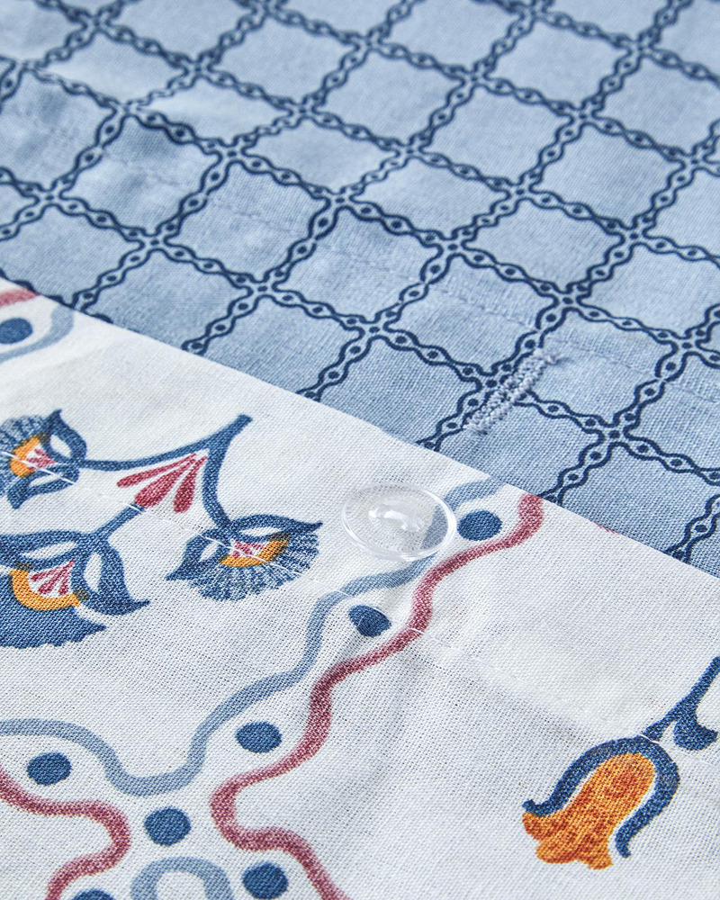 Ornate Fancy Pamuklu Çift Kişilik Nevresim Seti 200x220 cm Mavi