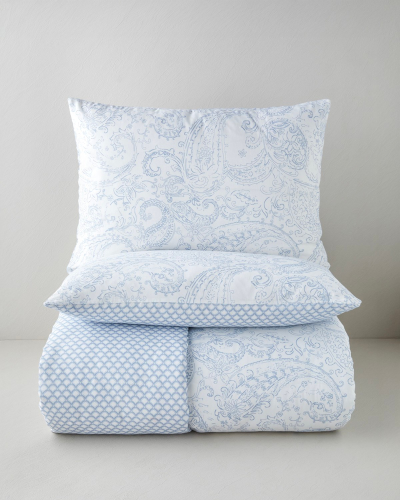 Paisley Touch Kolay Ütülenir Çift Kişilik Nevresim Seti 200x220 cm Mavi