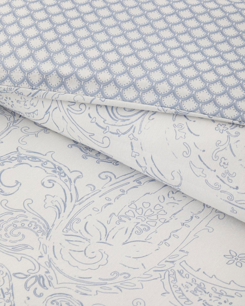 Paisley Touch Kolay Ütülenir Tek Kişilik Nevresim Seti 160x220 cm Mavi