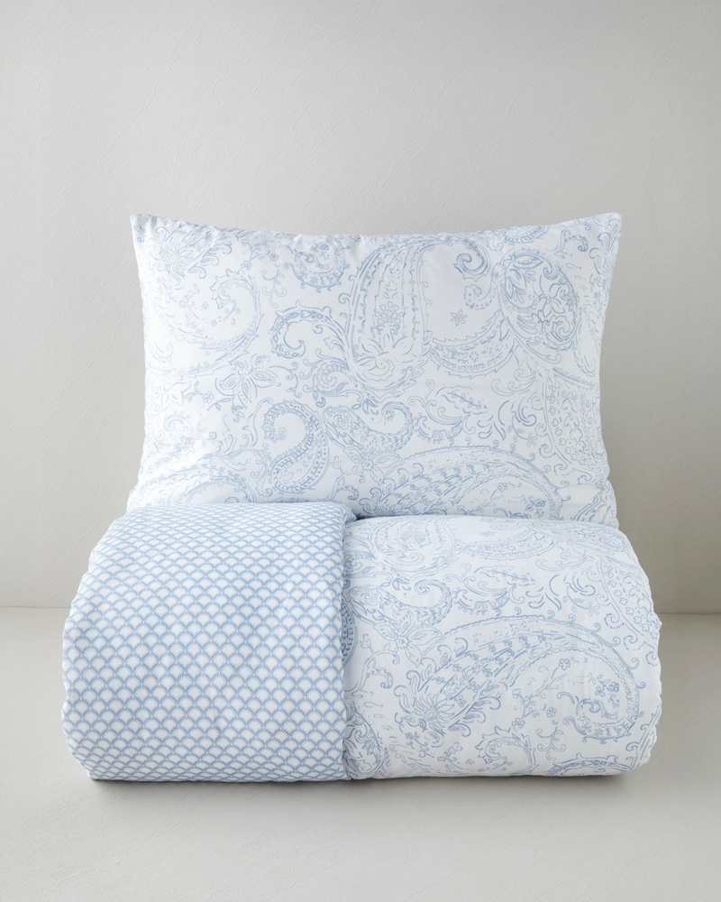 Paisley Touch Kolay Ütülenir Tek Kişilik Nevresim Seti 160x220 cm Mavi