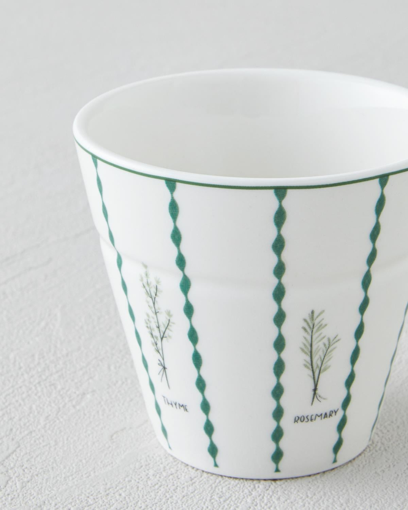 Parsley New Bone China Bardak 230 ml Beyaz - Yeşil