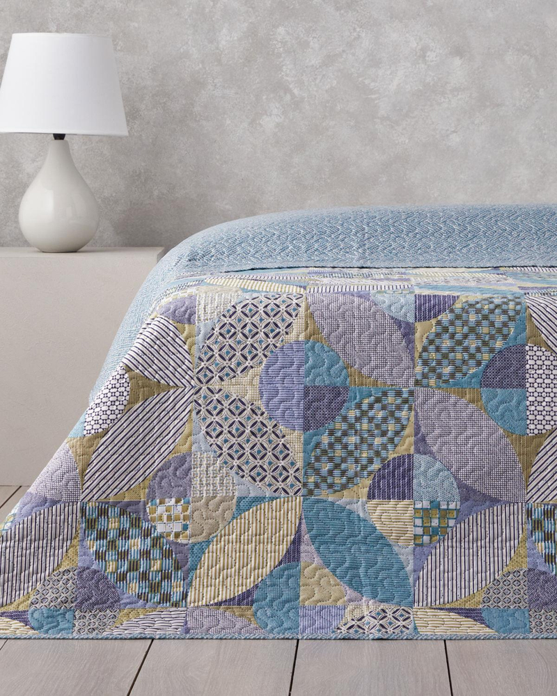 Patch Square Tek Kişilik Çok Amaçlı Örtü 160x220 cm Yeşil