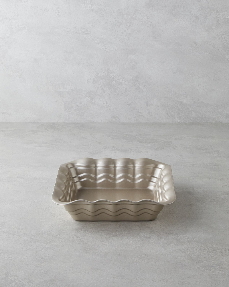 Patisserie Prince Karbon Çelik Kare Fırın Kabı 25x25 cm Şampanya