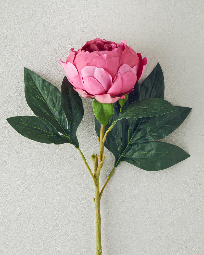 Peony Tek Dal Yapay Çiçek Koyu Pembe
