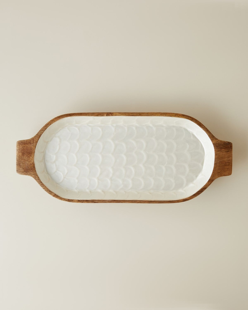Perla Mango Sunumluk 42x18x5 cm Krem