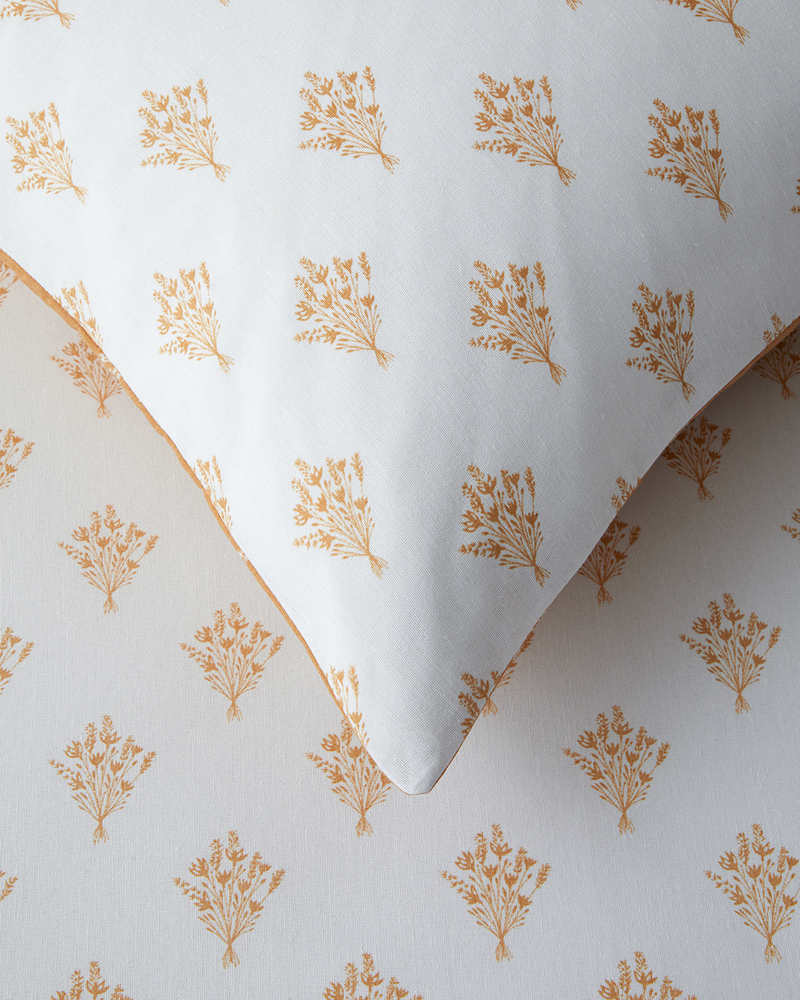 Petal Bouquet Kolay Ütülenir Tek Kişilik Nevresim Takımı 160x220 cm Hardal