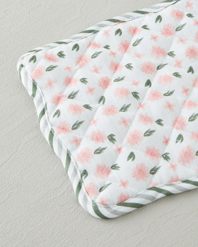 Petal Dreams Polyester 2'li Mutfak Seti 17x30 cm+20x20 cm Beyaz - Pembe