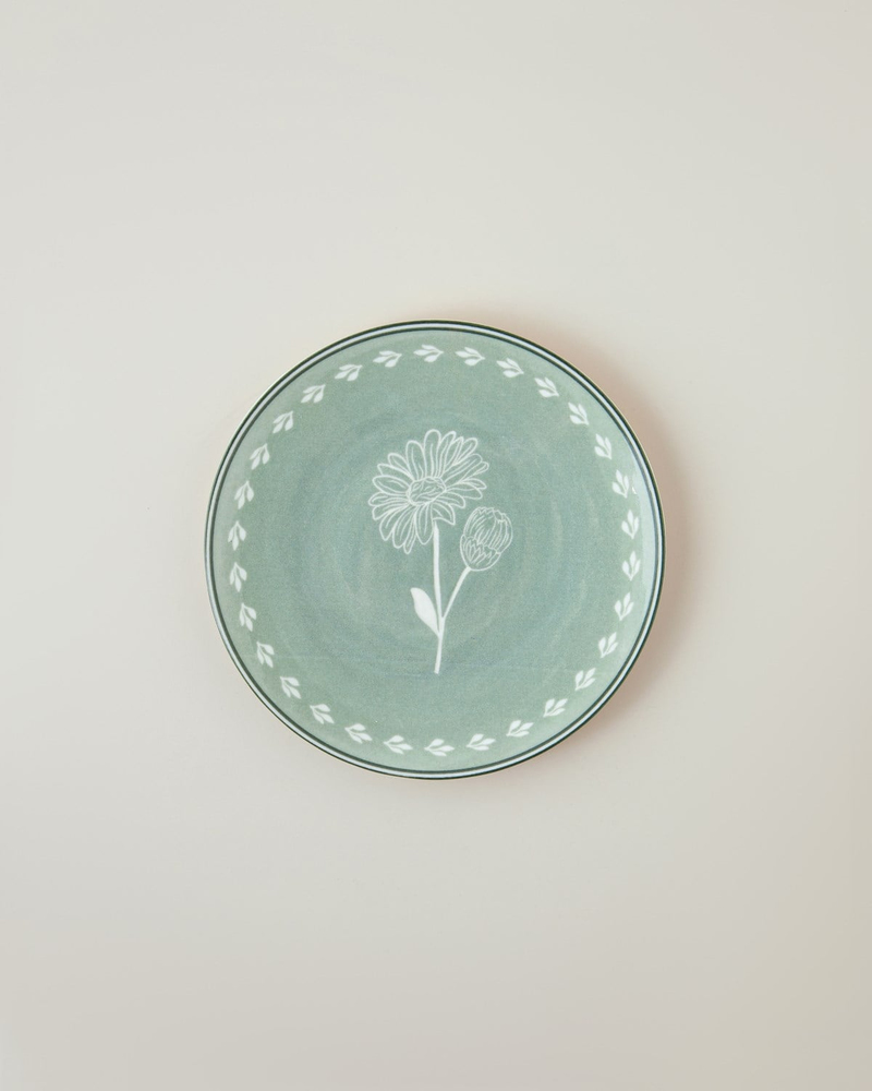 Petal Poetry Porselen Pasta Tabağı 19 cm Yeşil