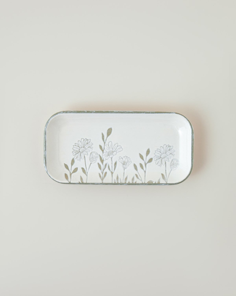 Petal Poetry Seramik Kayık Tabak 21 cm Yeşil